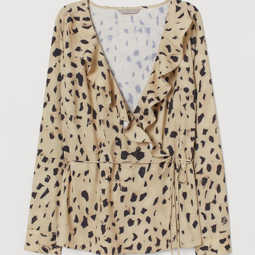 H&M V-beck wrap over blouse